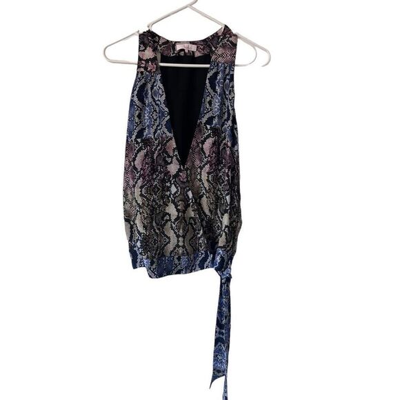 Parker Snake Print Kenna Sleeveless Wrap Front Top Multicolor Size Small - Picture 3 of 16